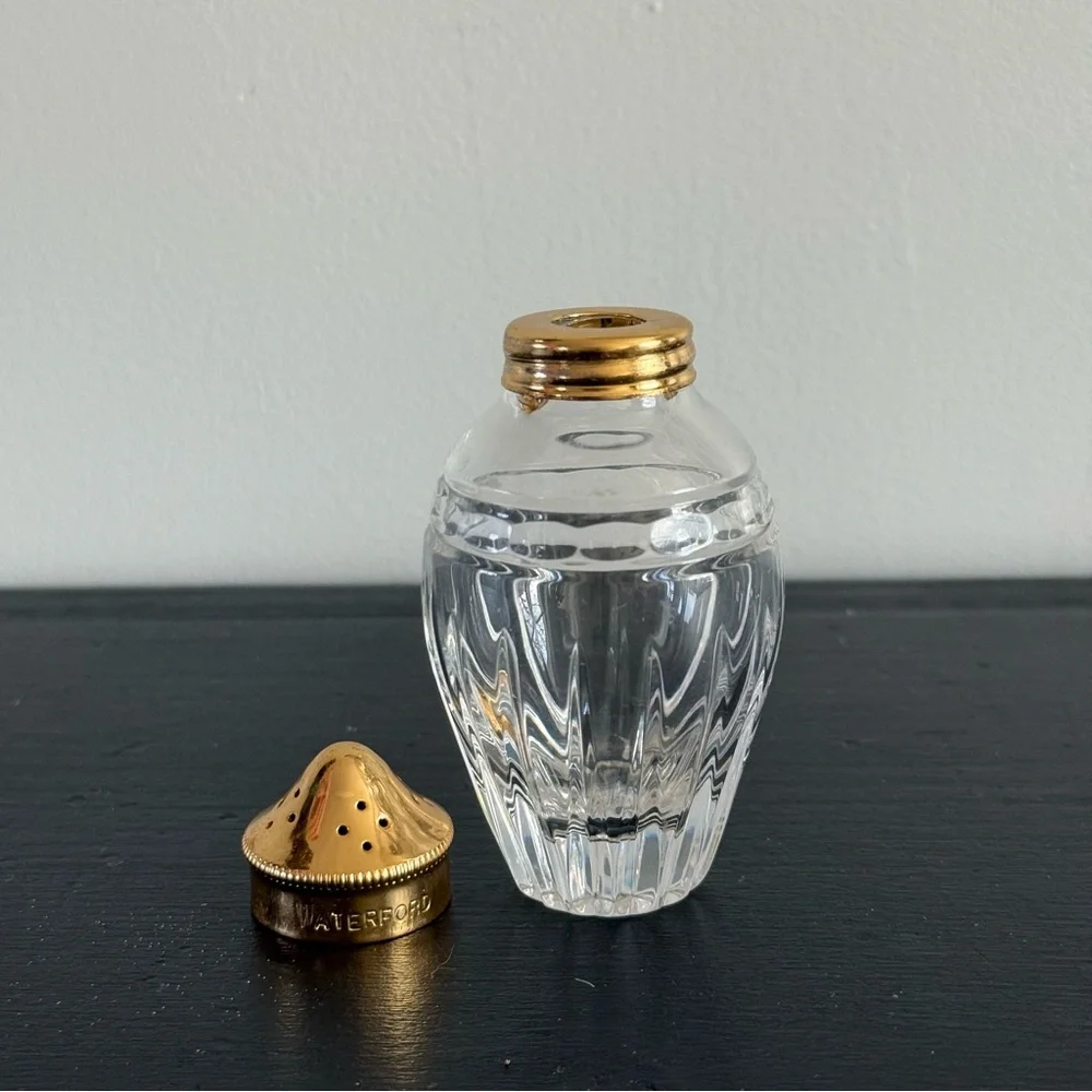 Waterford | Crystal Hanover Salt Shaker With Gold-Tone Lid Discontinued Marquis